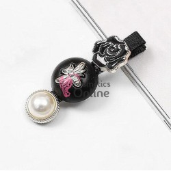 Clema pentru par metalica AGF017BB - Negru cu Model